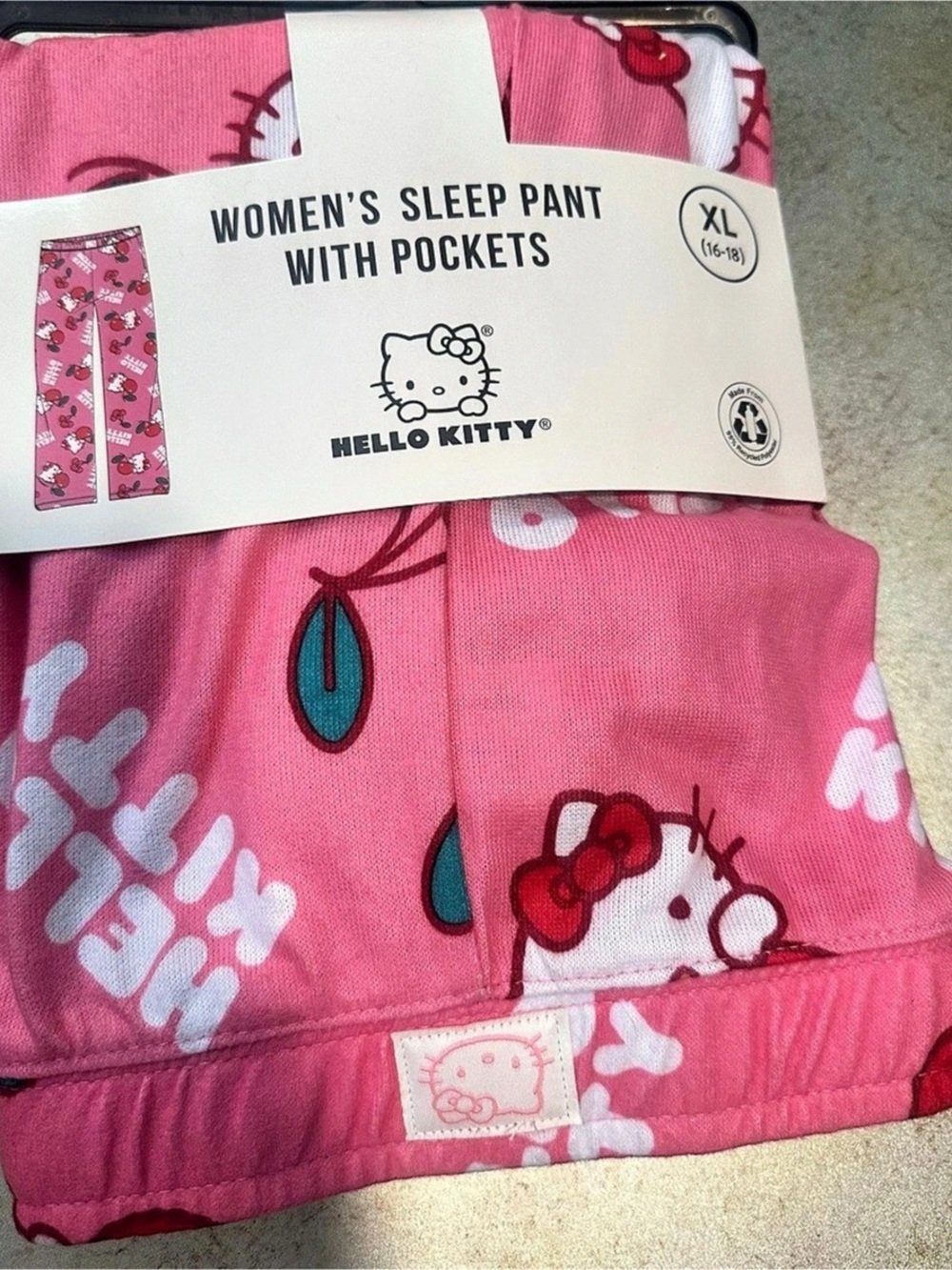 Hello Kitty Women's XL Sleep Pant with Pockets Sleep Pants with Pockets Pink & R